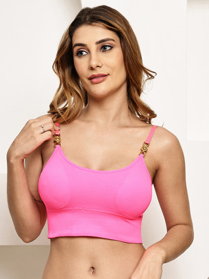 Quttos Quttos Removable cup bralette bra for women Women Bralette Lightly Padded Bra(Pink)