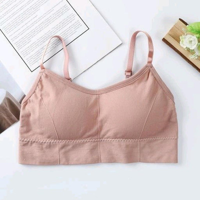 DKOALE Women Cami Bra Lightly Padded Bra(Pink)