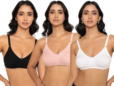 INKURV DELPHIA Women Full Coverage Non Padded Bra(Black, Pink, White)
