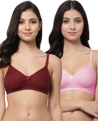 COLLEGE GIRL Detachable Strap Women T-Shirt Lightly Padded Bra(Pink, Black)