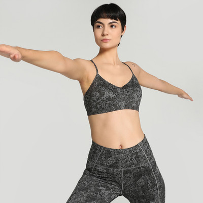 PUMA MOVE YOGINI BRA AOP Women Sports Lightly Padded Bra(Black)