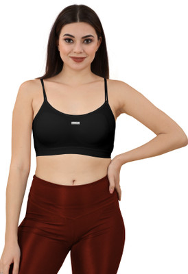 Mehiraafashion 2122 MODEL BRA Women Cami Bra Lightly Padded Bra(Black)