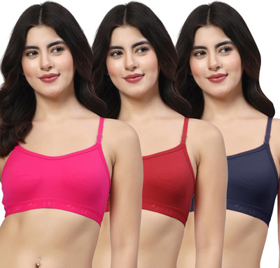 LILY 3321Mino Women Sports Non Padded Bra(Pink, Maroon, Dark Blue)