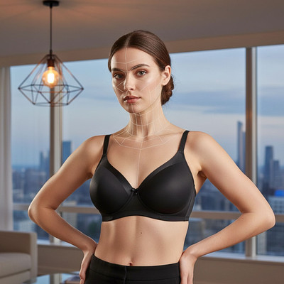 Lovanna fashion model febric pro Women Full Coverage Lightly Padded Bra(Black)