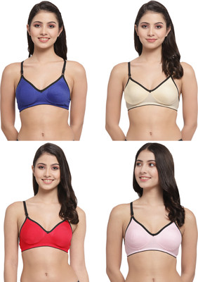 Docare M2Mino Women T-Shirt Non Padded Bra(Dark Blue, Beige, Pink, Red)