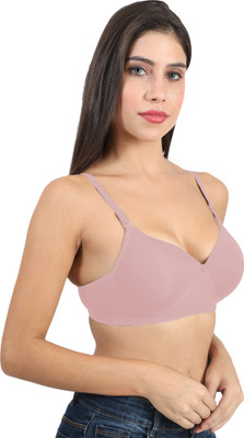 valvette Womens Padded Bra Soft Fabric | Adjustable Strap Women Push-up Lightly Padded Bra(Pink)