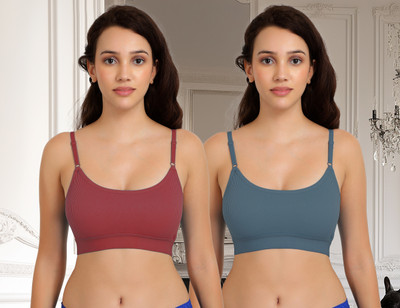 samvar C_Goma Bra Women Minimizer Non Padded Bra(Maroon, Dark Green)