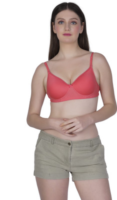 F-more BACKLESS PADDED BRA Women T-Shirt Lightly Padded Bra(Red)