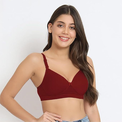 ANUPCARTFABRICS PADDED REGULAR BRA Women Full Coverage Lightly Padded Bra(Maroon)