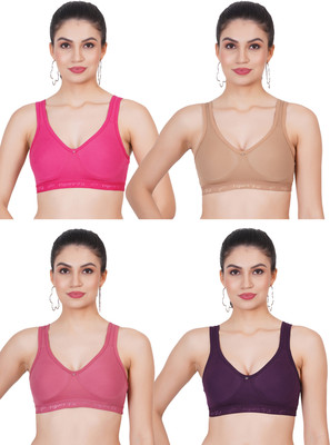 FigureFit Amaze Women Sports Non Padded Bra(Pink, Beige, Purple, Maroon)