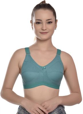 FOUREVERBEAUTY Women Full Coverage Non Padded Bra(Green)