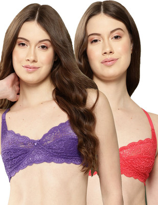 LEADING LADY Leading Lady Full Coverage Women Non Padded Non Wired Everyday Bra Women T-Shirt Non Padded Bra(Red, Purple)