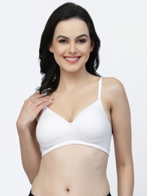 Floret Convertible Straps Push-Up Lightly Padded Bra Women T-Shirt Lightly Padded Bra(White)