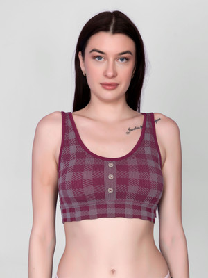 Gopalvilla Women Bralette Lightly Padded Bra(Maroon)