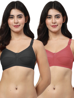 LILY 306 Women Minimizer Non Padded Bra(Black, Brown)