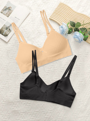 NAGARVEL CREATION 2/309-SKN/BLK-P02-32 Women Push-up Lightly Padded Bra(Multicolor)