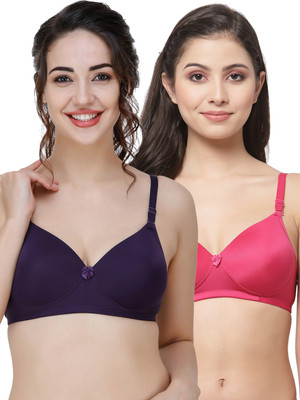COLLEGE GIRL Hellopad ComboPO2 Women Full Coverage Lightly Padded Bra(Purple, Pink)