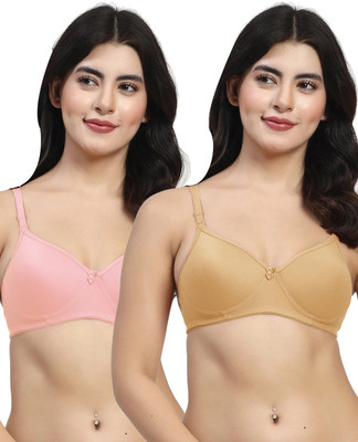 LILY maofcigamMino Women Everyday Heavily Padded Bra(Gold, Pink)