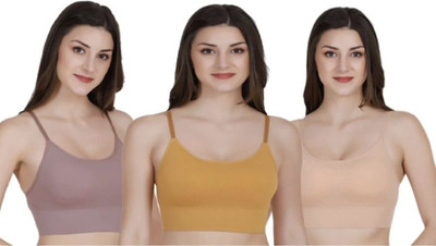 MAHEK CREATIVE fANCY FREE SIZE BRA Women Cami Bra Lightly Padded Bra(Multicolor)