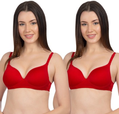 KOMLI by Komli Red Heavily Padded Full Coverage T-Shirt Women T-Shirt Heavily Padded Bra(Red)