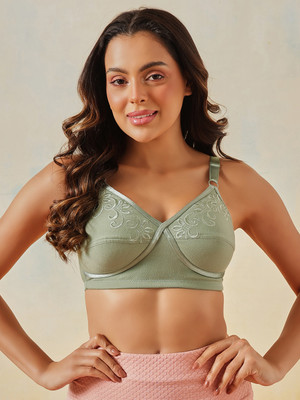 Clovia Women Full Coverage Non Padded Bra(Green)