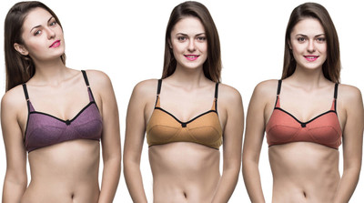 DreamBe 5Star Women Everyday Non Padded Bra(Purple, Brown, Red)