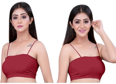 ZORWERN Women Cami Bra Lightly Padded Bra Women Cami Bra Lightly Padded Bra(Maroon, Maroon)