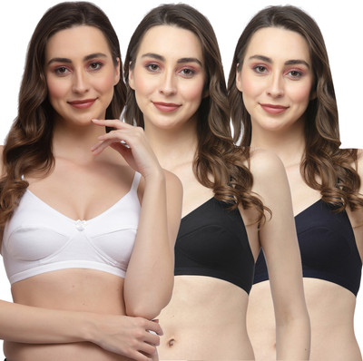 COLLEGE GIRL CGRO1256 Women Everyday Non Padded Bra(White, Black, Dark Blue)