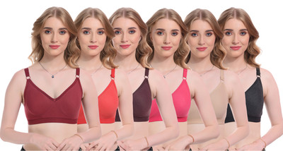 yourcare Care Bra Multicolor Seamless 34 Women T-Shirt Non Padded Bra(Multicolor)