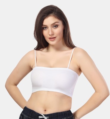 Fabme Tube Women Cami Bra Non Padded Bra(White)