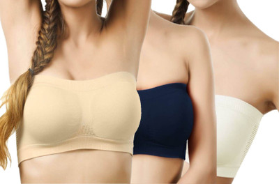 Airsonfab Women Bandeau/Tube Non Padded Bra(Multicolor)