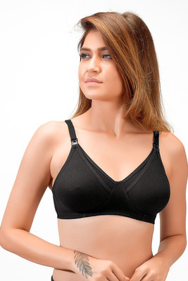 JULIET by JULIET Women Maternity/Nursing Non Padded Bra(Black)
