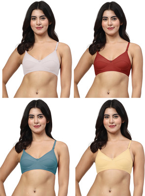 LILY anpas Women Everyday Non Padded Bra(Maroon, White, Beige, Blue)