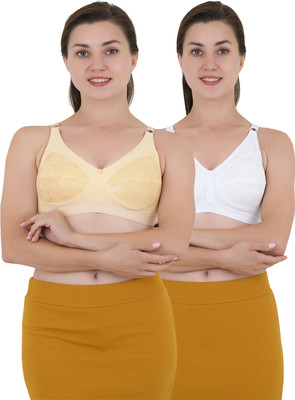 AODACH BRZFC P2D COTTON BRA Women Full Coverage Non Padded Bra(Beige, White)