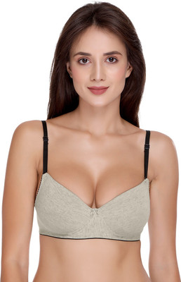 SONA SA-50 Women T-Shirt Lightly Padded Bra(Grey)