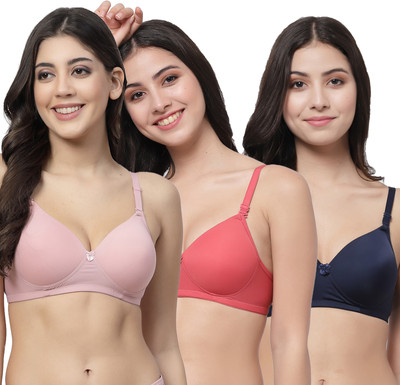COLLEGE GIRL CGPAD1200 Women T-Shirt Lightly Padded Bra(Pink, Red, Blue)