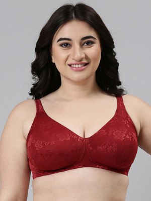 Enamor Full Coverage, Wirefree F135 Classic Full Support Women Full Coverage Non Padded Bra(Red)