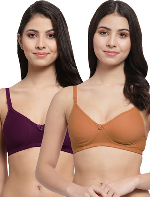 Docare Women T-Shirt Lightly Padded Bra(Brown, Purple)