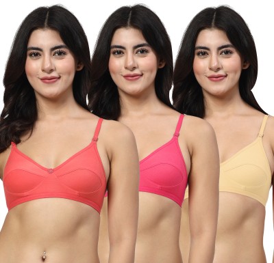 LILY anpas Women Everyday Non Padded Bra(Red, Pink, Beige)