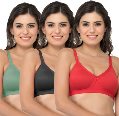 COLLEGE GIRL CG1304 Women Minimizer Lightly Padded Bra(Red, Black, Green)