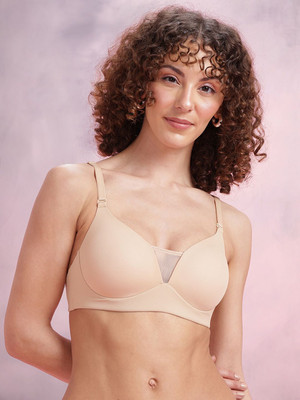 Dressberry Women T-Shirt Lightly Padded Bra(Beige)