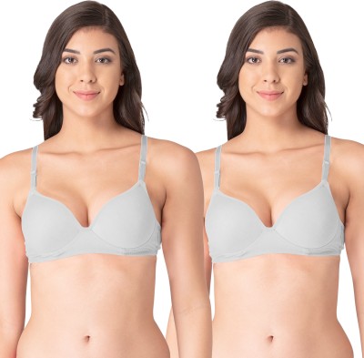 KOMLI Komli Heavily Padded Push-up Cotton Rich Bra Women Everyday Heavily Padded Bra(Grey)