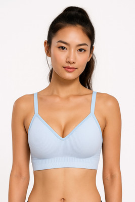 Viyan Shop Women Sports Lightly Padded Bra(Light Blue)