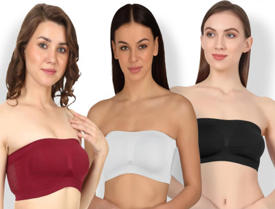Maitri Pack of 3 Women's Tube Bra Women Everyday Non Padded Bra(Multicolor)