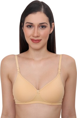 Glamoras Women T-Shirt Lightly Padded Bra(Beige)