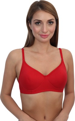 Glamoras Women T-Shirt Lightly Padded Bra(Red)