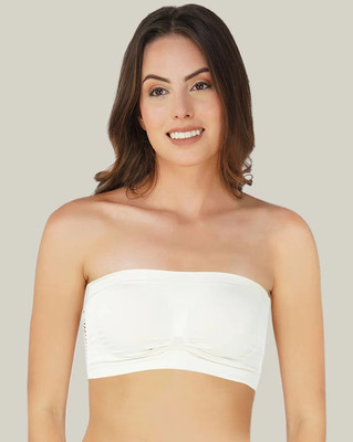 Carecraft Women's Non Padded Spandex Tube Bra, White, Free Size (28 to 36) Women Bandeau/Tube Non Padded Bra(White)