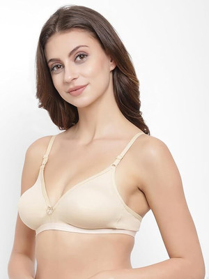 Ripino basics Women’s Cotton Non-Wired Transparent Strap Bra Women T-Shirt Non Padded Bra(Beige)