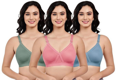 Rymestyle Full coverage heavy bust Premium Net bra Women Full Coverage Non Padded Bra(Multicolor)