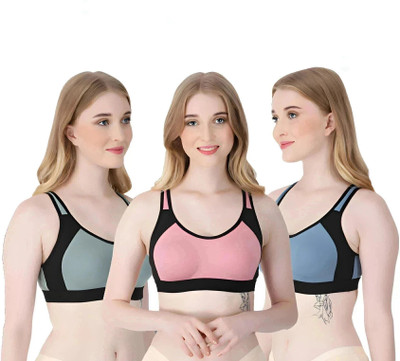 ASHMIRAS Bra Women Plunge Non Padded Bra(Red, Blue, Black)